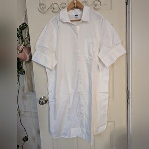 NWT Old Navy Shirt Dress Short sleeve White XL